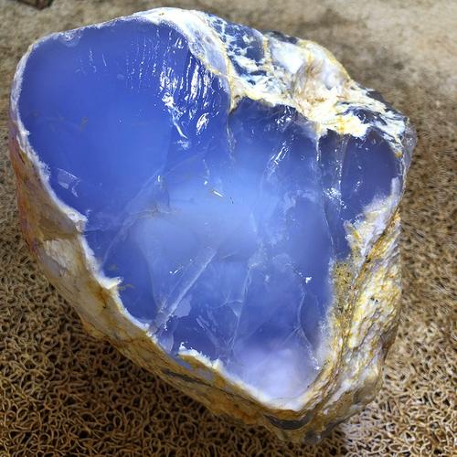 天然翡翠玉石土耳其蓝玉髓原石水晶蓝宝石摆件手镯吊坠珠子雕刻料