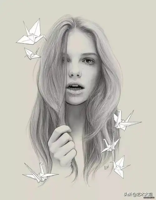 少女素描肖像画日本女插画师keimeguro人物铅笔手绘专辑