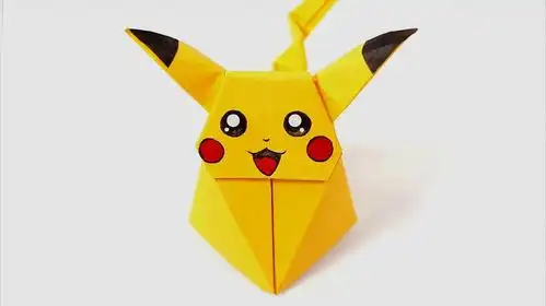 折纸教程,教你用彩纸diy一只可爱的皮卡丘