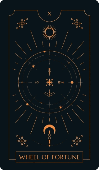 精致单线黑色塔罗牌卡牌装饰艺术插画元素卡牌素材 - canva可画