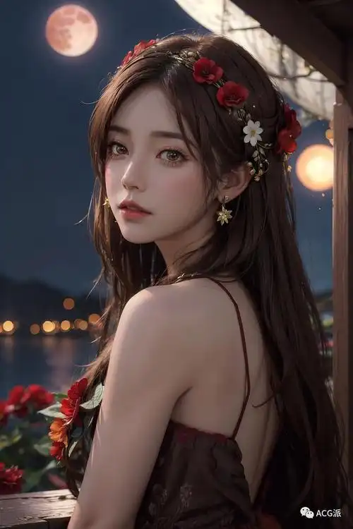 一个模糊的身影静静地站在河畔,她是一个少女,微风拂过,轻轻吹散她的