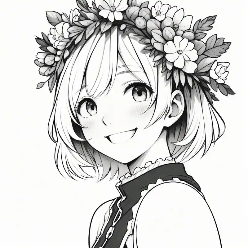 96 动漫风黑白女头像 94