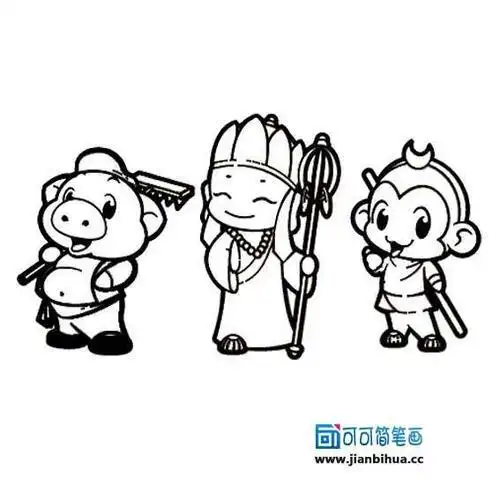 西游记中童子简笔画 简笔画图片大全-蒲城教育文学网