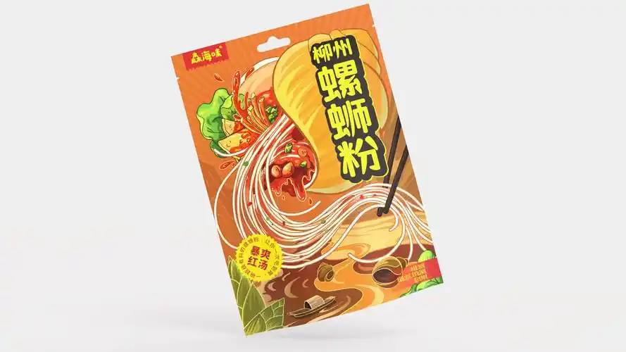 柳州螺蛳粉包装设计 | 原创 插画