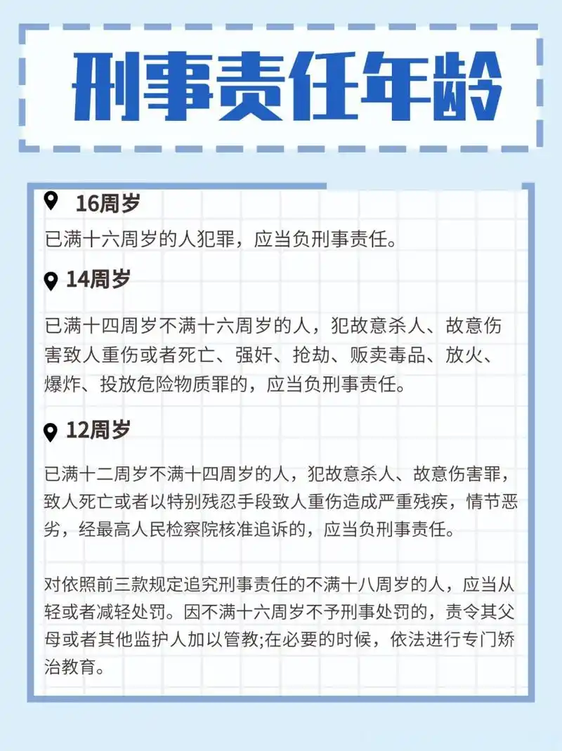 目前,世界各国对最低刑事责任年龄的规定各有不同.  从多数国家和地区