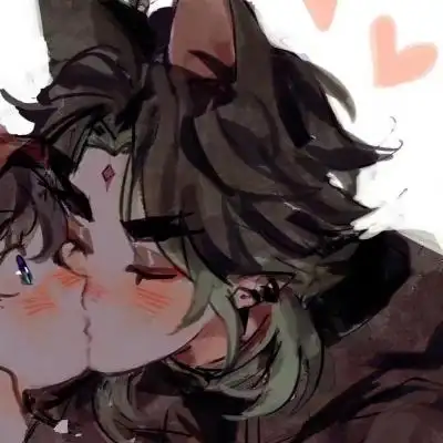 相互亲吻动漫情头图片_情侣头像_美头网