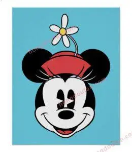 微笑的米妮正面卡通简笔画大全