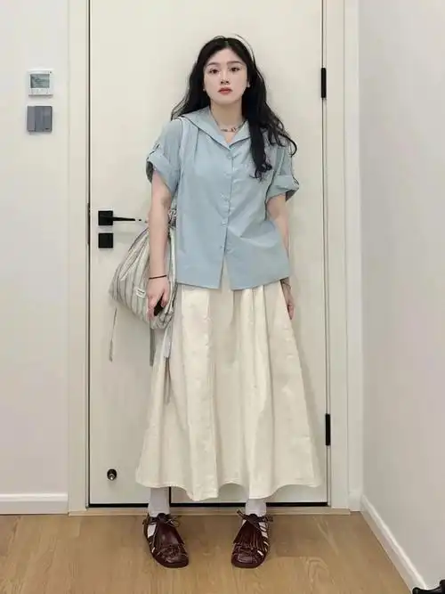 7套微胖女生韩系穿搭时髦又显瘦get初夏氛围感77