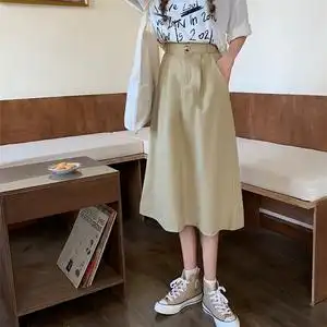 150小矮个子复古碎花半身裙女a字高腰中长裙春秋夏145穿搭xs显高1人