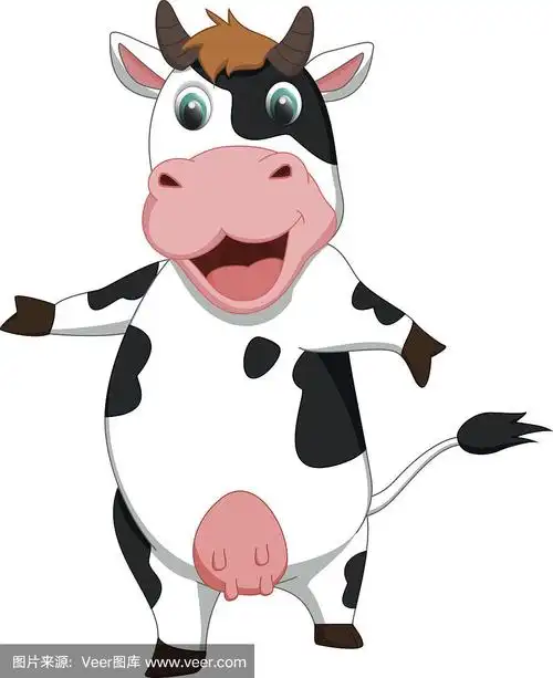 可爱的卡通牛