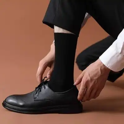 黑袜子男长袜正装淘宝优惠券