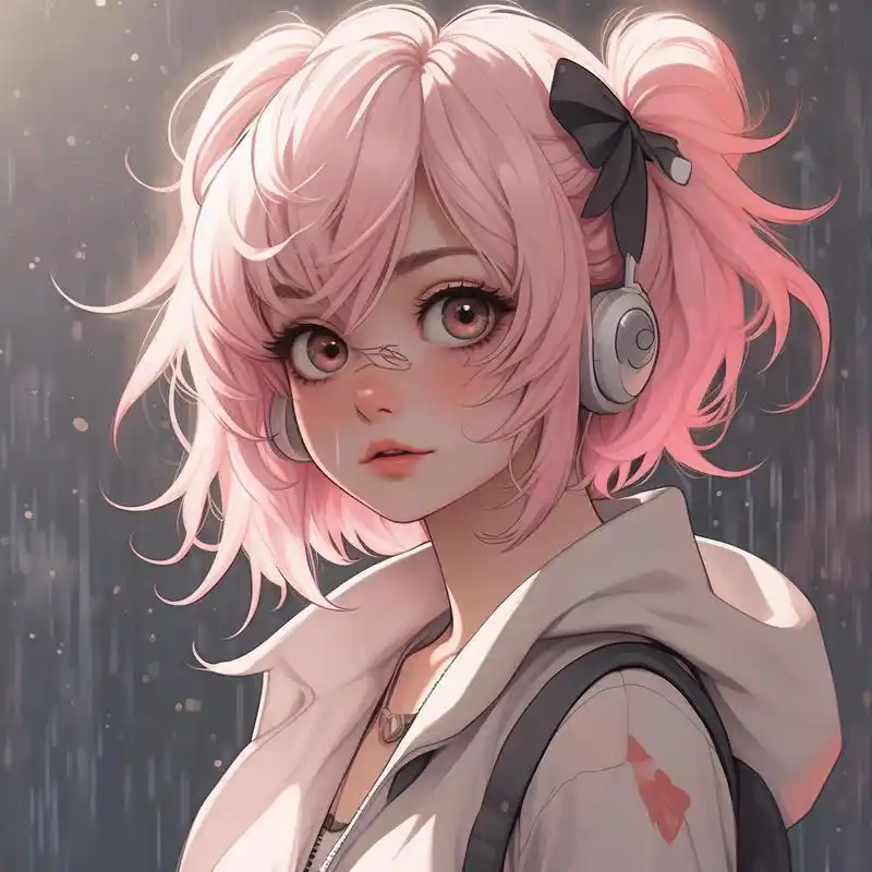 94粉毛动漫女生头像94