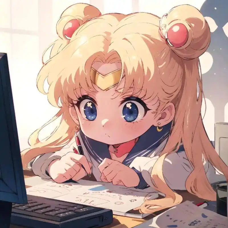 q版美少女96,今天是打工人水冰月#动漫头像 #二次元 关注 - 抖音