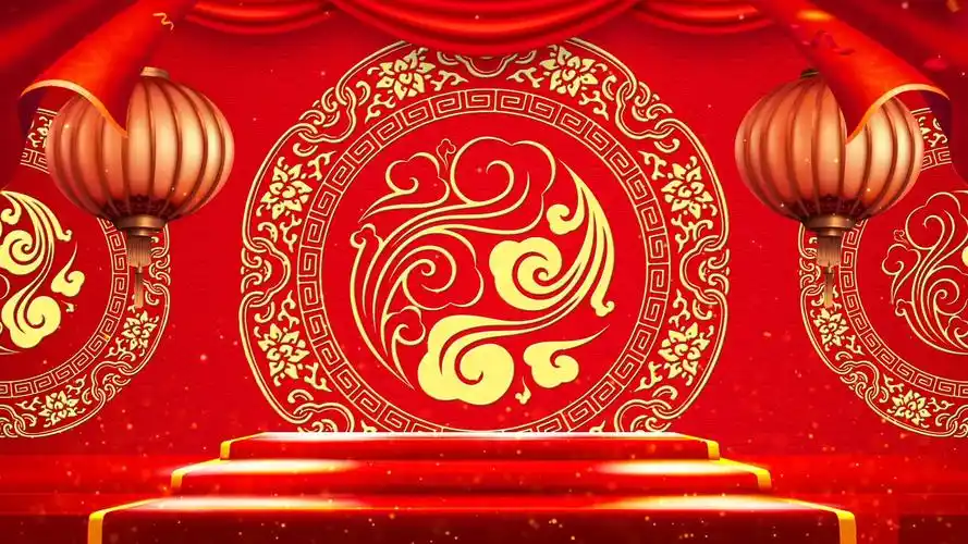 中国风评书戏曲舞台背景视频