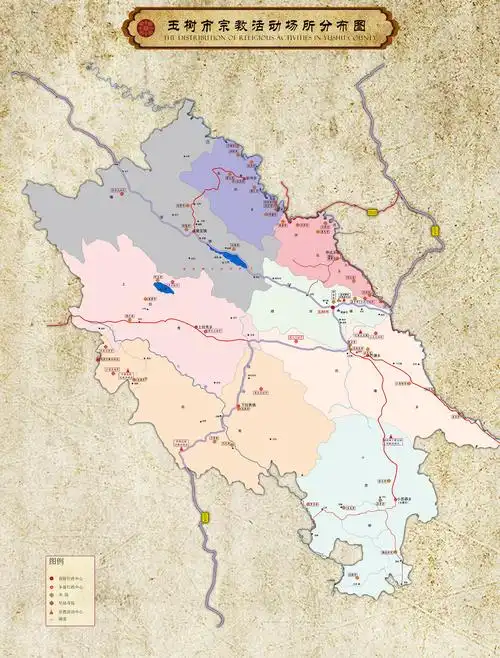 青海玉树 宗教寺院分布地图