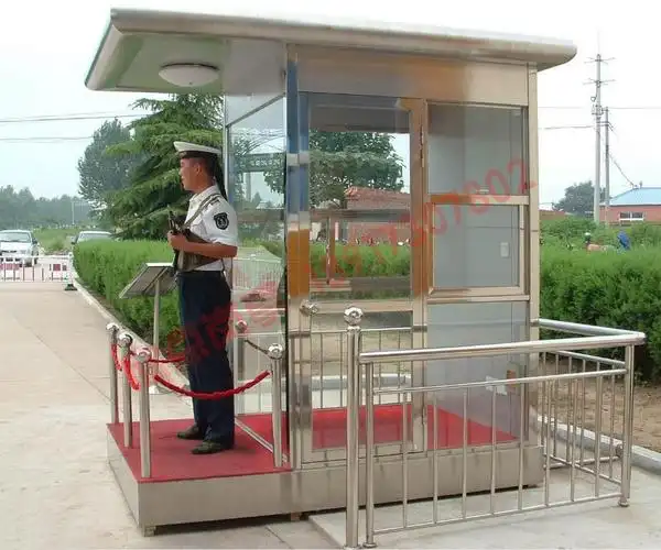 上海岗亭厂家生产保安岗亭质量如何 欣点不锈钢站岗岗亭测量尺寸