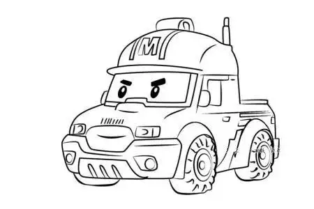 手工专题变形警车珀利简笔画