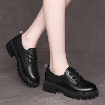 鞋靴>时尚女鞋>女靴>女士时装靴>红蜻蜓>红蜻蜓英伦小皮鞋女2023新款