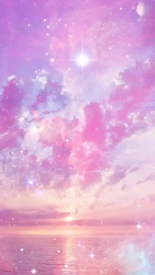 海平线,唯美,文艺,梦幻,浪漫,h5背景,简约,小清新,云朵,日出,粉