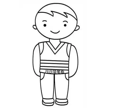 简笔画教案《侧身站立的男孩》小精灵儿童网站人物简笔画站立的男孩