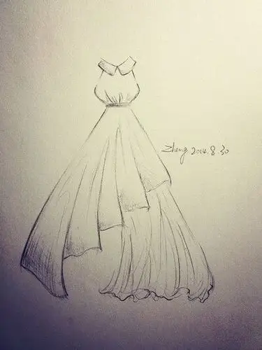 收集   点赞  评论  手绘 草图 素描 婚纱 礼服 优雅 唯美 艺术 哺邋