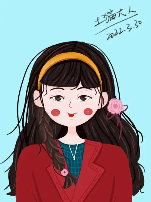 画一个圆圆脸的女孩哈哈