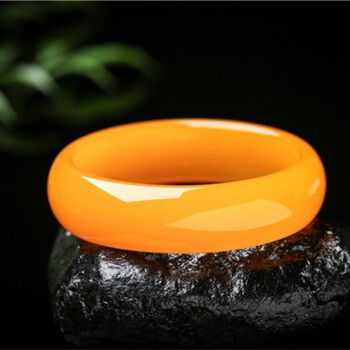 黄龙玉手镯天`然云南龙陵女款真玉带证书送礼佳品周玉匠 65mm带证书