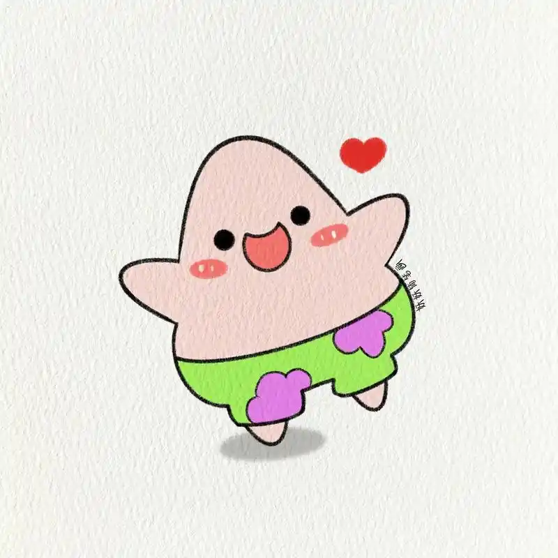 简笔画派大星,快艾特你最可爱的小伙伴给你画#图文伙伴计划20 - 抖音