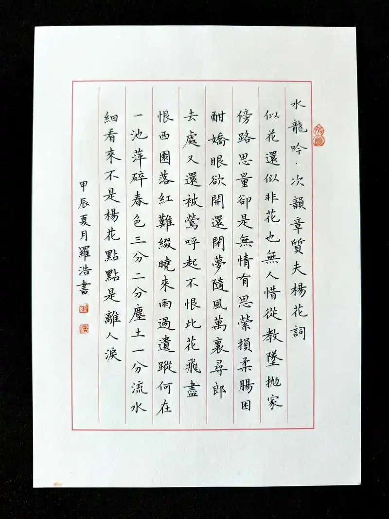 卢中南小楷创作,硬笔书法小楷竖式繁体书写