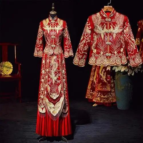 购客秀禾服2020新款 结婚新娘婚纱中式凤冠霞帔嫁衣秀禾显瘦秀和服禾