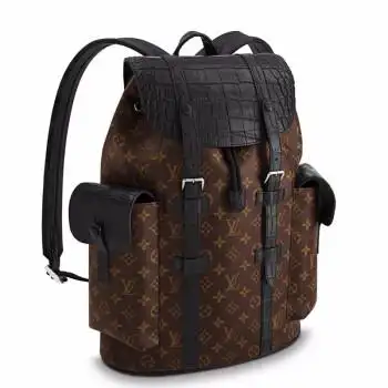 商品lv 路易威登 男士翻盖印花皮质双肩包 n93490 黑色