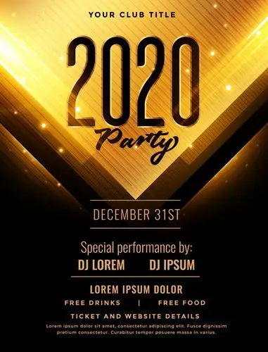 图库素材 - ai源文件 素材信息简介:几何图形2020金色海报设计素材