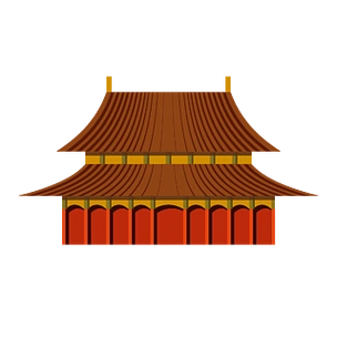 卡通手绘北京故宫古代建筑