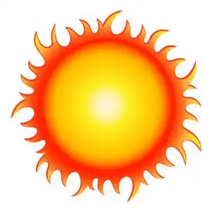 炎热的夏天太阳.矢量插画照片