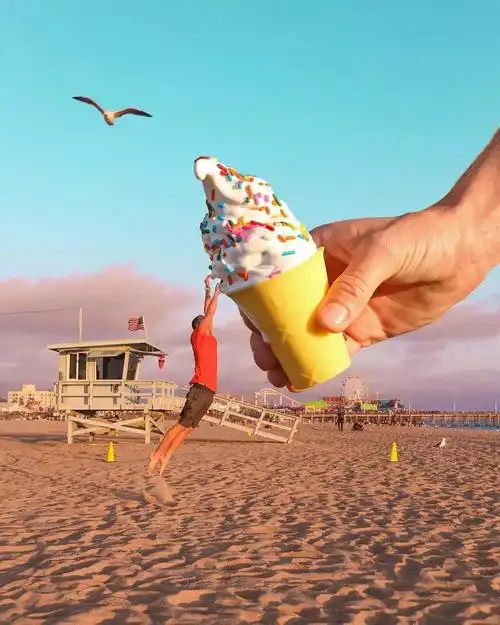 这样借位拍照实在是太有创意了!