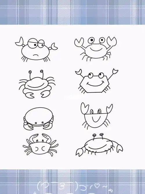 儿童简笔画海洋动物螃蟹