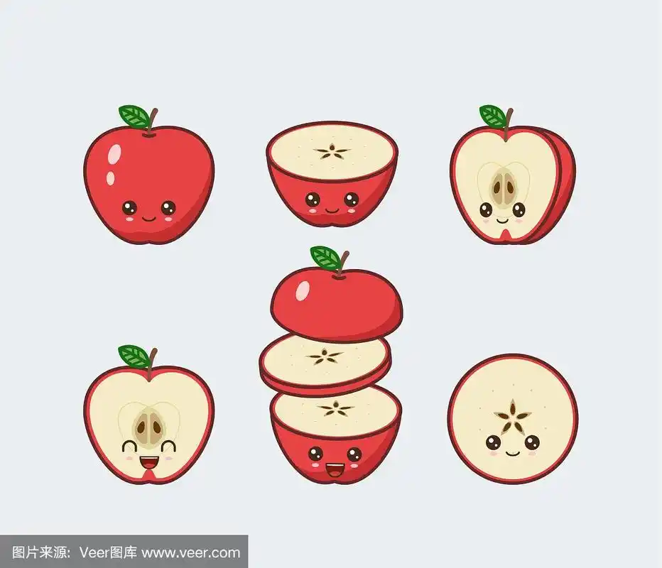 苹果设定了可爱可爱的食物脸