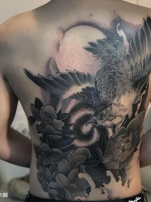 青鸟/牡丹_纹身图案手稿图片_意像的纹身作品集