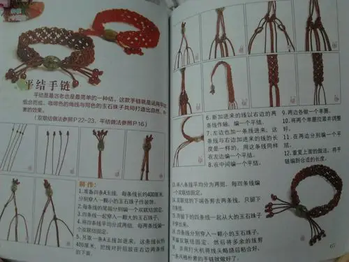 请手工达人进,请问这种平结手链的编制方法谢谢