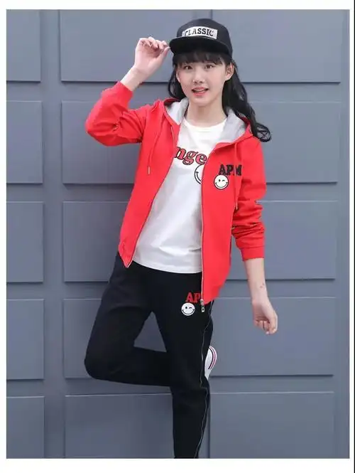 校服套装春秋季大合唱演出服装初中学生运动服三件套12岁大童装15女孩