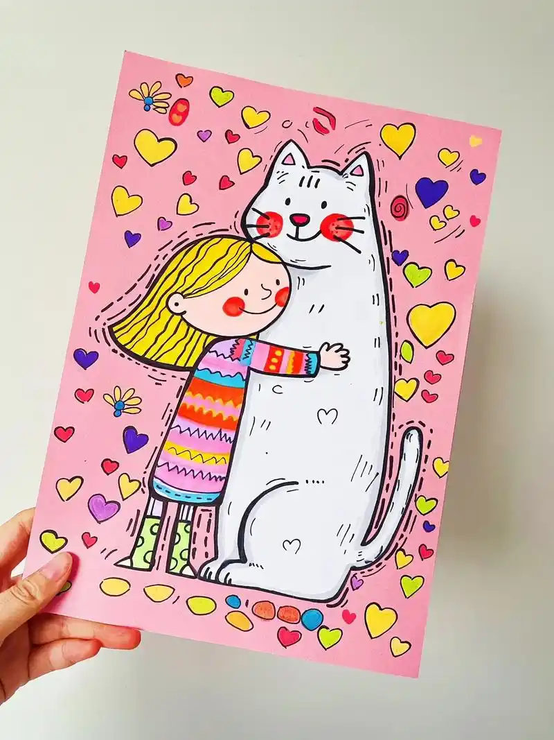 涂鸦艺术,9615详细步骤.拥抱真的能治愈一切,快来 - 抖音