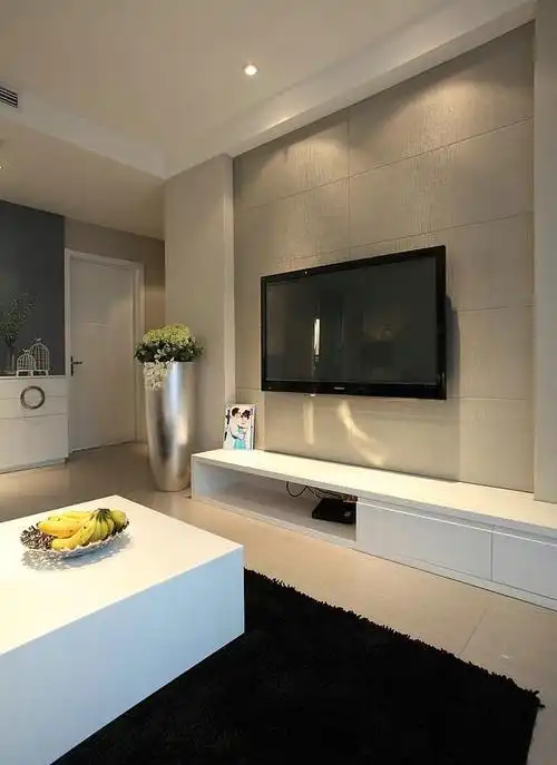 简易时尚客厅电视背景墙装修效果图