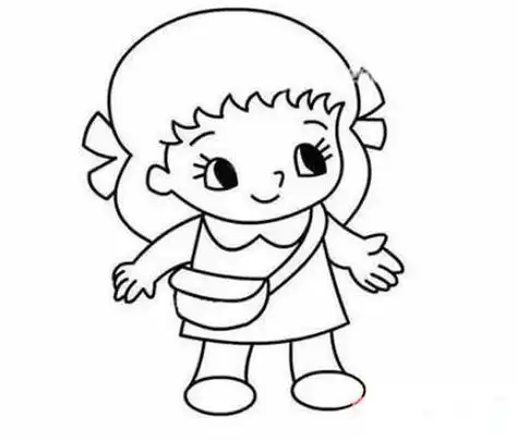女孩简笔画涂颜色
