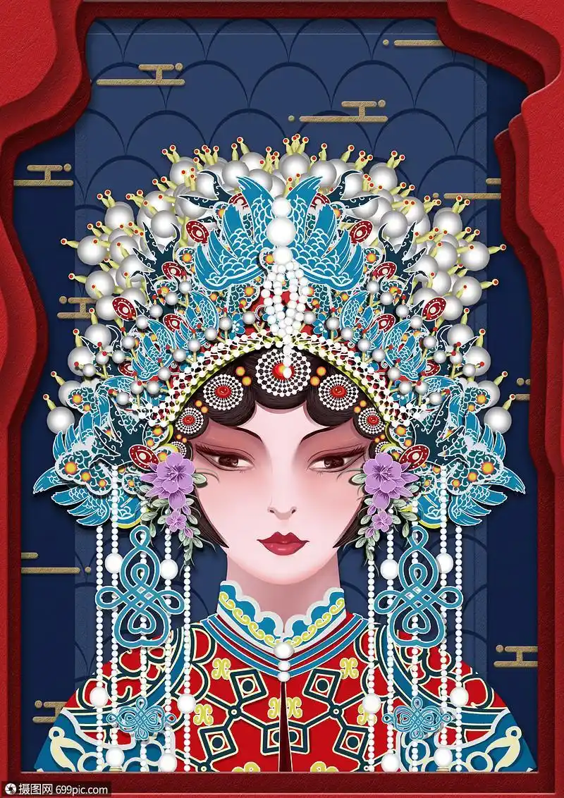 中国风国粹京剧人物形象海报国潮风