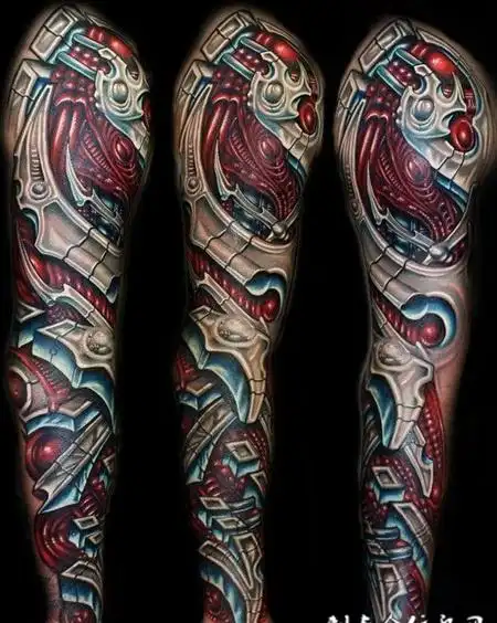 炫酷主宰 机械花臂纹身图案