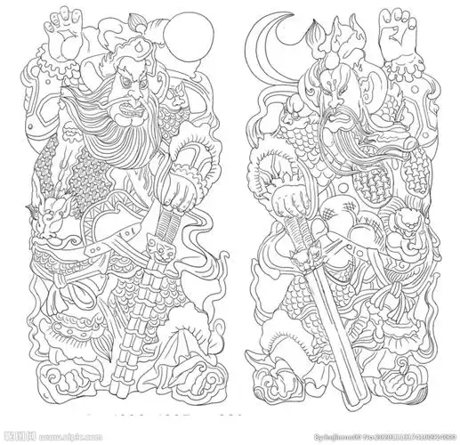 涼小凉通过花瓣chrome扩展采集于2020-11-26 14:49:03门神图1喜欢白描