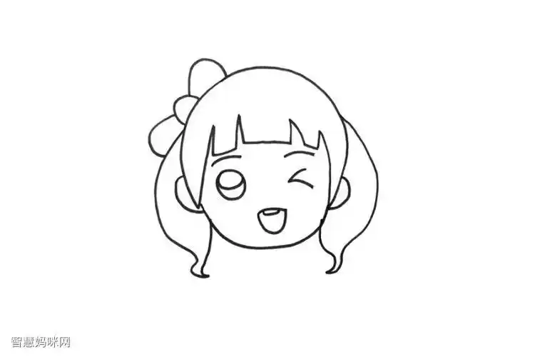 调皮可爱小女孩简笔画教程