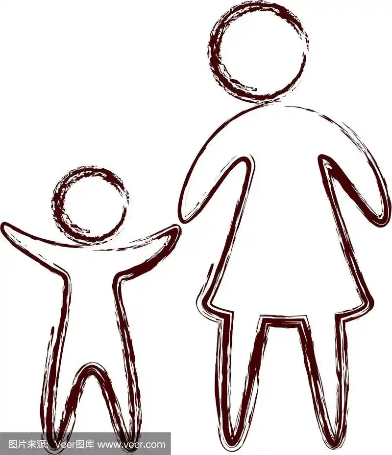 家庭父母剪影孤立的图标