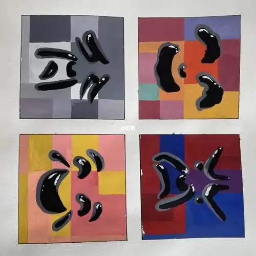 喜怒哀乐色彩构成作业_色彩构成_文化_绘画