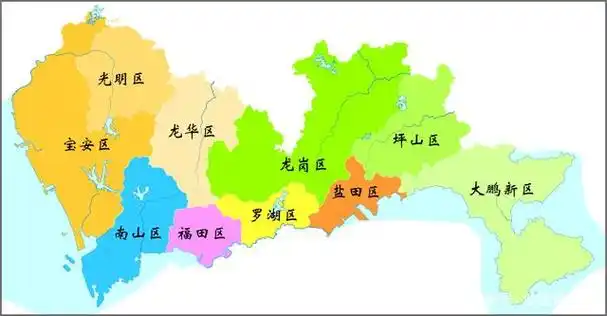 深圳市行政区划图深圳市下辖9个区是哪些